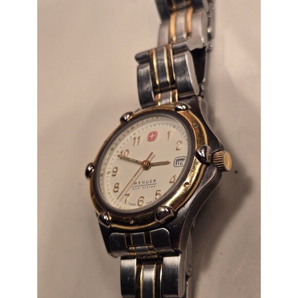 Wenger SAK Design Ladies\' Watch 30mm Two Tone Bracelet Date New Battery 8\